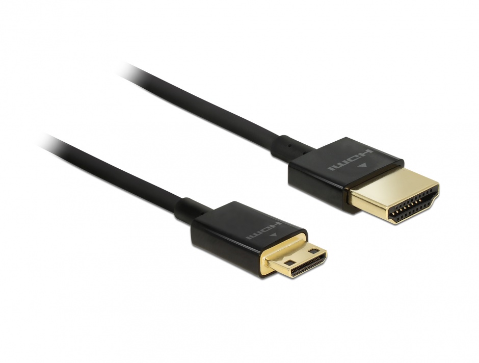 Cablu HDMI la mini HDMI-C T-T 3D 4K 1m Slim Premium, Delock 84776 84776