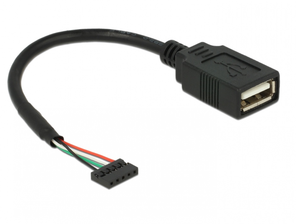Cablu USB 2.0 pin header 2.00 mm 5 pini la USB 2.0-A M-M 15cm, Delock 84831 conectica.ro