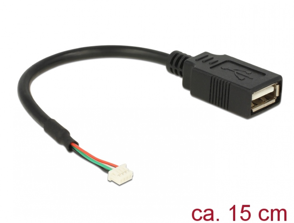 Cablu USB 2.0 pin header 4 pini la USB 2.0-A M-M pentru Intel NUC 15cm, Delock 84834 conectica.ro