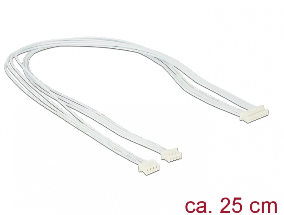 Cablu USB 2.0 pin header 1.25 mm 8 pini la 2 x USB 2.0 pin header 1.25mm 4 pini M-M 25cm, Delock 84841 conectica.ro