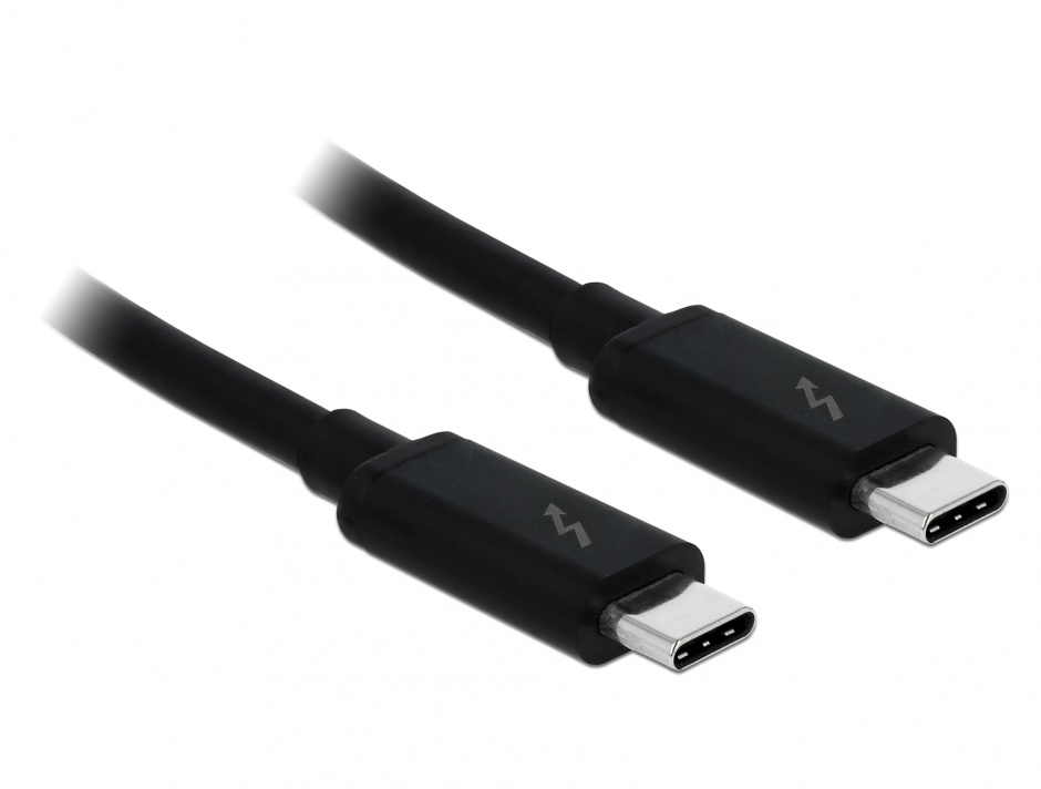 Cablu Thunderbolt 3 20 Gb/s USB tip C pasiv 1.5m 5A T-T negru, Delock 84846 conectica.ro imagine noua tecomm.ro