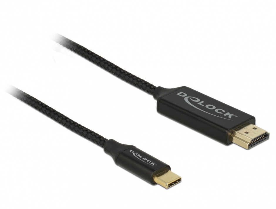 Cablu USB-C la HDMI (DP Alt Mode) 4K 60Hz T-T 1m coaxial, Delock 84904 60Hz imagine noua 2022