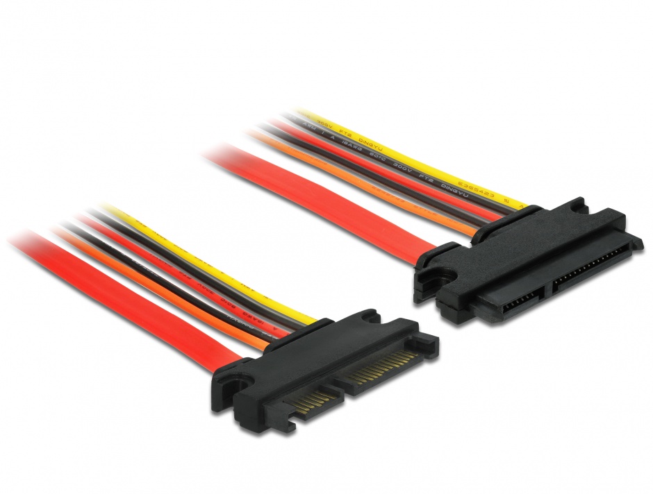 Cablu prelungitor SATA III 22 pini 6 Gb/s T-M (3.3V+5V+12V) 30cm, Delock 84919 conectica.ro imagine noua 2022