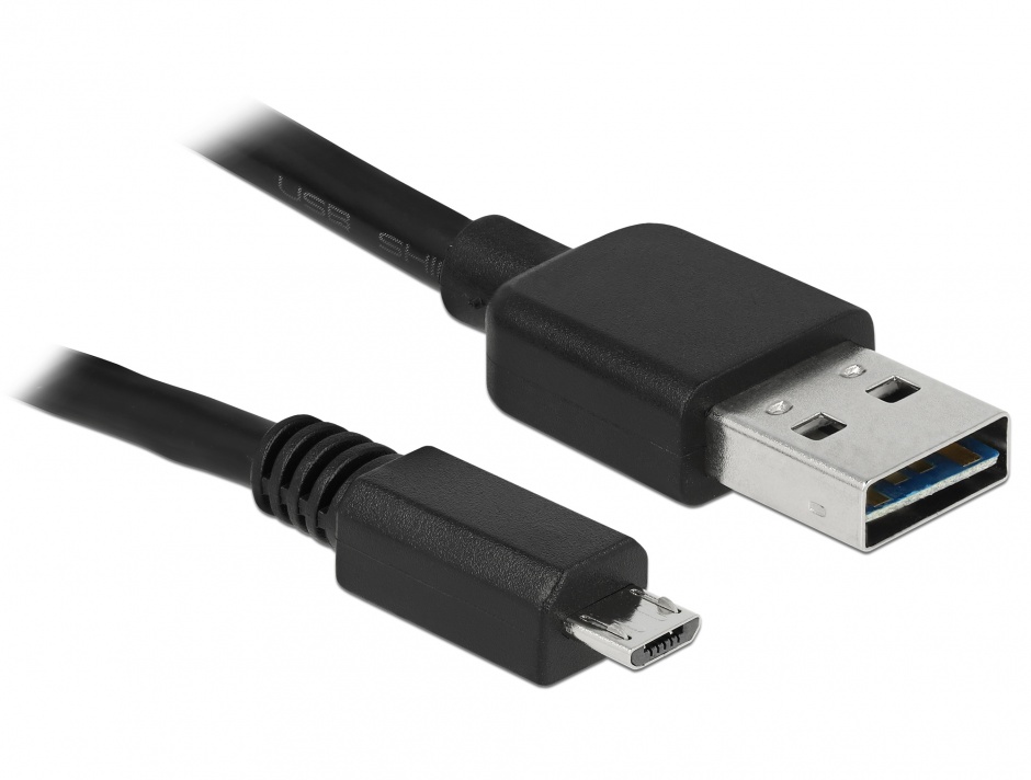 Cablu EASY-USB 2.0-A la micro USB 2.0-B T-T 0.5m, Delock 85156 conectica.ro
