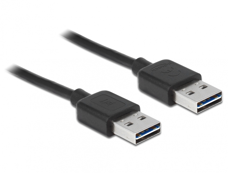 Cablu EASY-USB 2.0 tip A T-T 0.5m Negru, Delock 85191