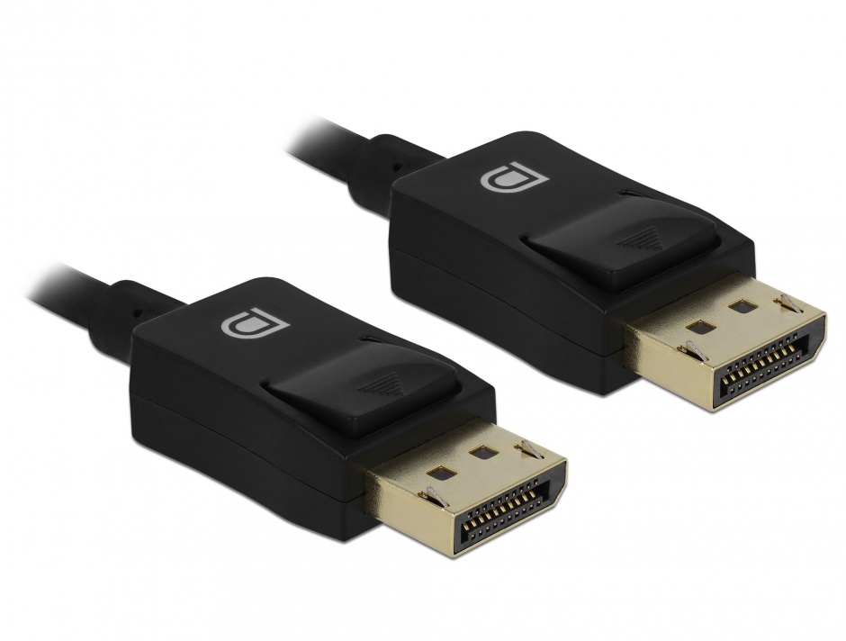 Cablu displayport coaxial 8k60hz t-t 1m negru, delock 85300