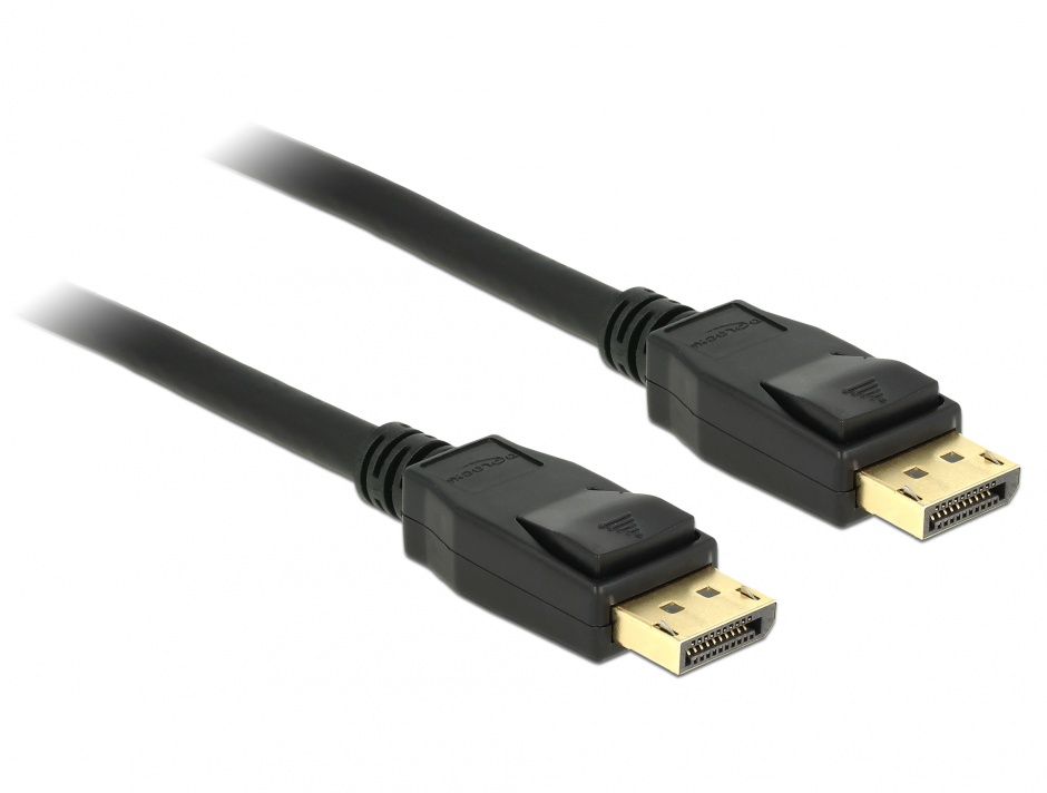 Cablu Displayport 1.2 T-T 4K 60Hz 0.5m Negru, Delock 85506 conectica.ro