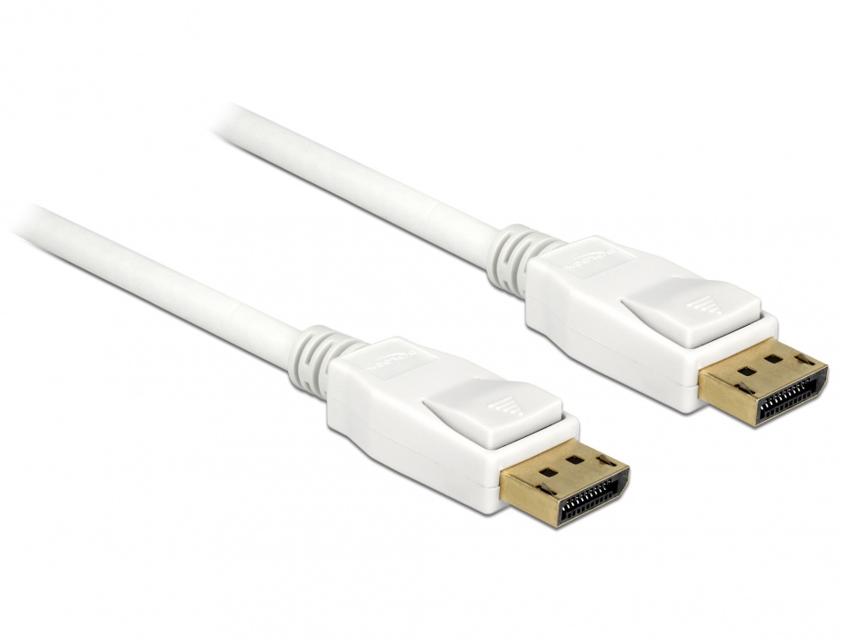 Cablu Displayport 1.2 T-T 4K 60Hz 0.5m Alb, Delock 85507 0.5m