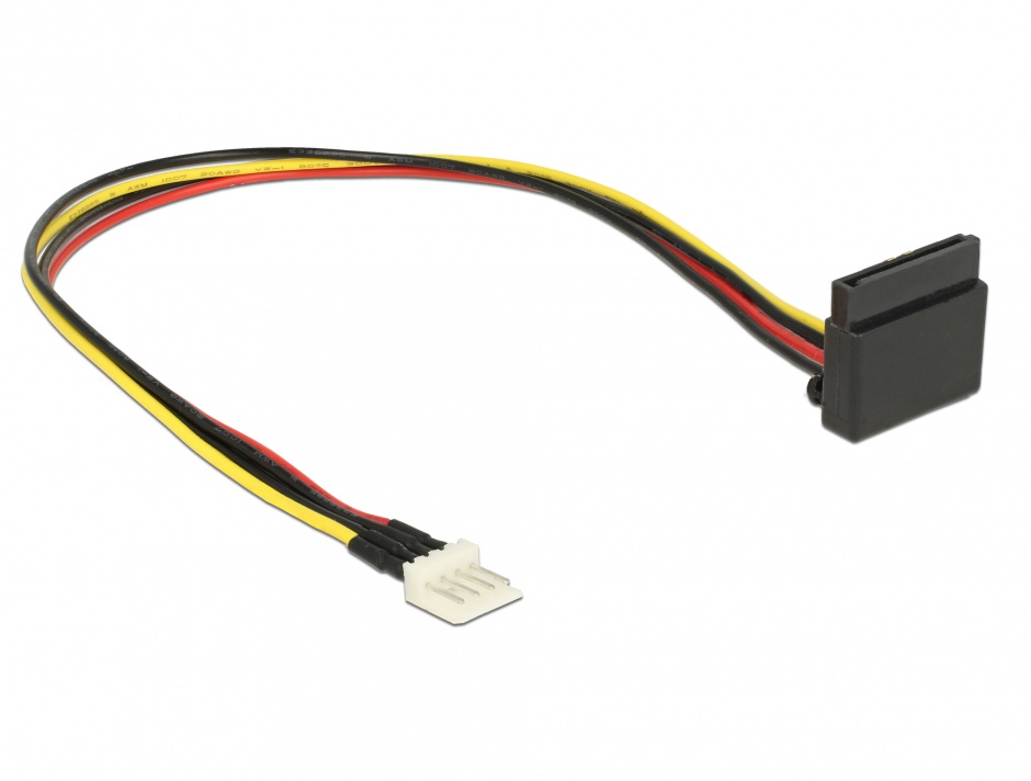 Cablu alimentare SATA unghi 90 grade la Floppy 4 pini 30cm, Delock 85511 conectica.ro imagine noua 2022