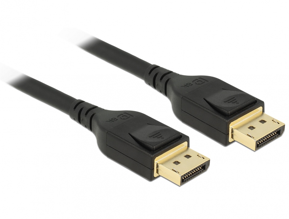 Cablu Displayport 8K / 4K@ 240Hz (DP 8K certificat) T-T 5m Negru, Delock 85663 conectica.ro