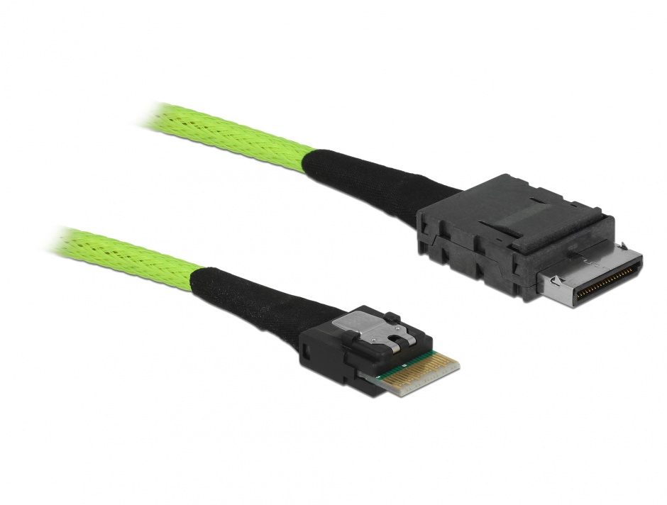 Cablu OCuLink PCIe SFF-8611 la Slim SAS SFF-8654 1m, Delock 85755 1m imagine noua 2022