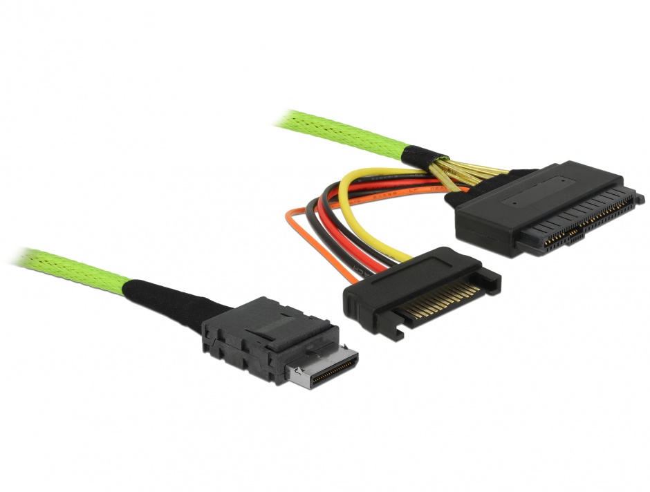 Cablu OCuLink PCIe SFF-8611 la U.2 SFF-8639 1m, Delock 85756 conectica.ro