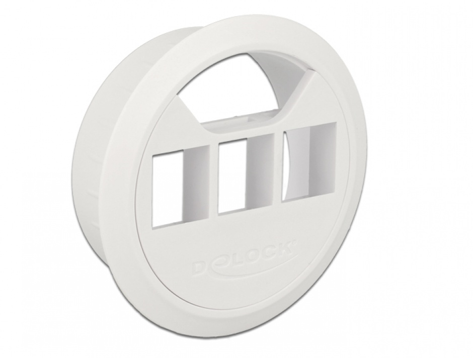 Carcasa pentru montare in masa 3 porturi keystone 60 mm alb, delock 86276