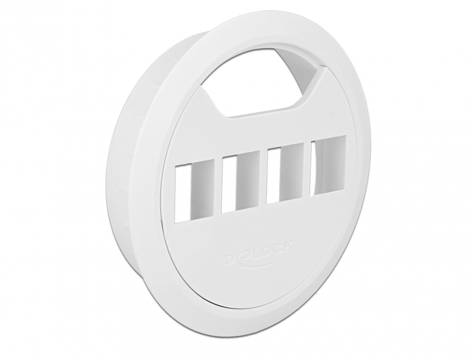 Carcasa pentru montare in masa 4 porturi keystone 80 mm alb, delock 86282