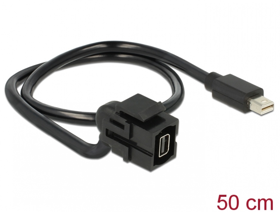 Modul Keystone mini Displayport M-T 110 grade cu cablu, Delock 86374 conectica.ro