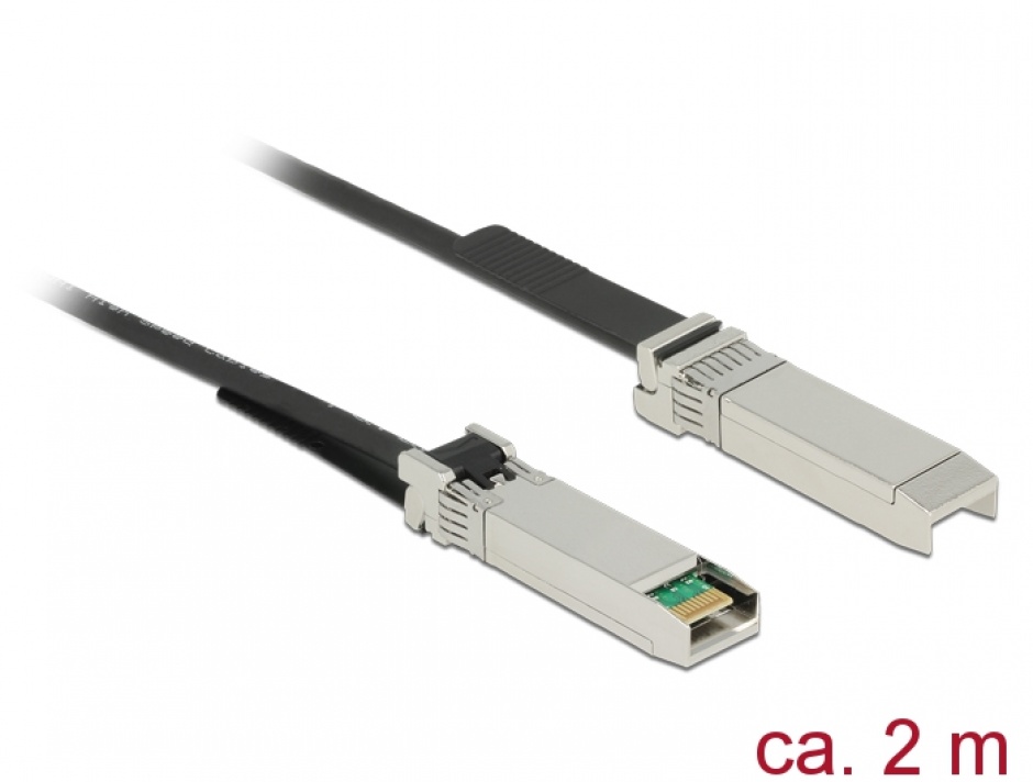 Cablu Twinax SFP28 T-T 2m negru, Delock 86431 imagine noua