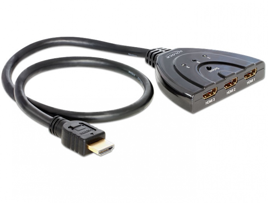 Switch HDMI 3-1 bidirectional, Delock 87619 conectica.ro imagine noua tecomm.ro