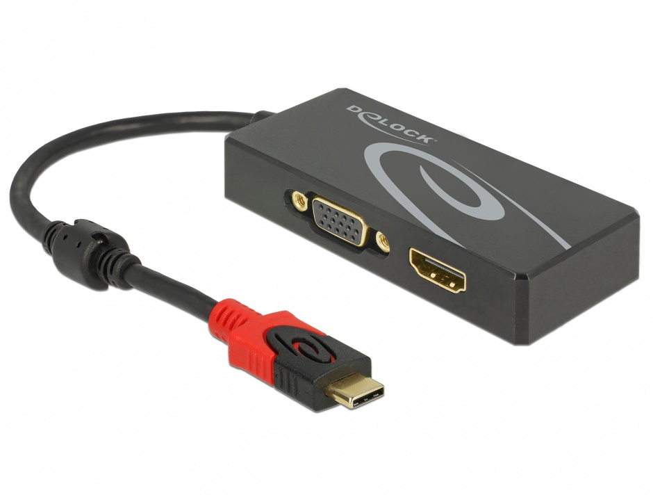 Adaptor USB tip C (DP Alt Mode) la 1 x HDMI + 1 x VGA, Delock 87730 87730 imagine noua 2022