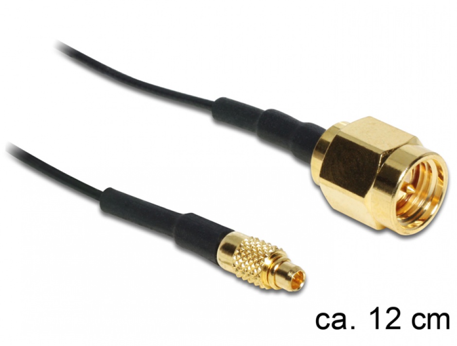 Cablu SMA Plug la MMCX Plug 120mm, Delock 88471 conectica.ro