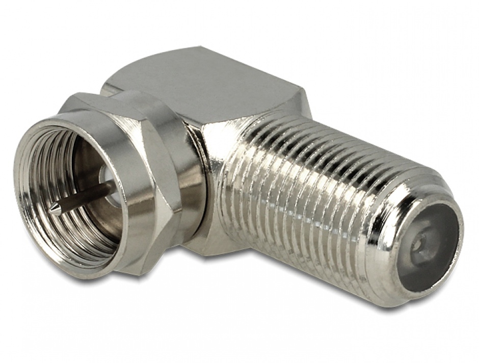 Adaptor f jack la f plug unghi 90 grade, delock 88880