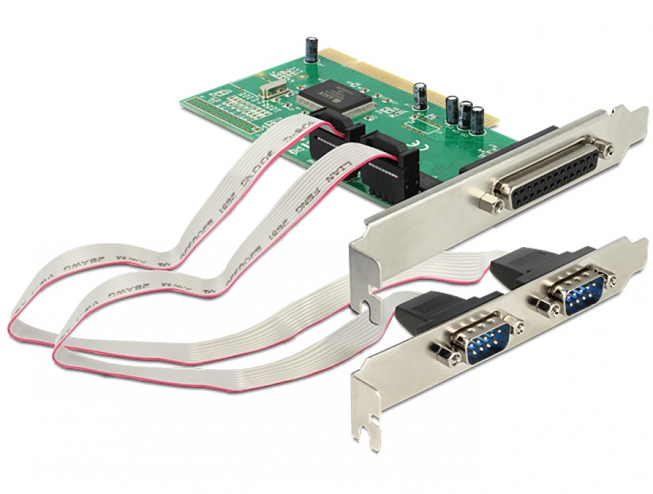 PCI cu 2 x Serial RS232, 1 x paralel DB25, Delock 89004 imagine noua