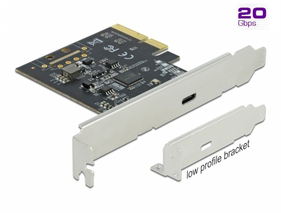 PCI Express cu 1 x USB 3.2 type C Gen 2×2, Delock 89036 Delock conectica.ro imagine 2022 3foto.ro