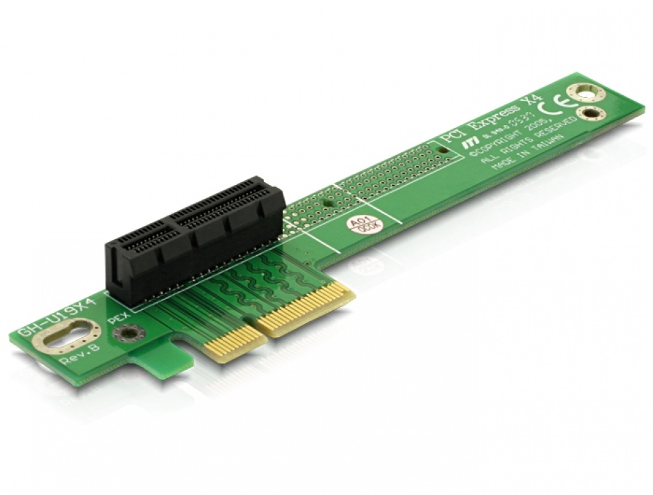 Riser card PCI Express x4 unghi 90 grade insertie stanga, Delock 89103 89103 imagine noua tecomm.ro
