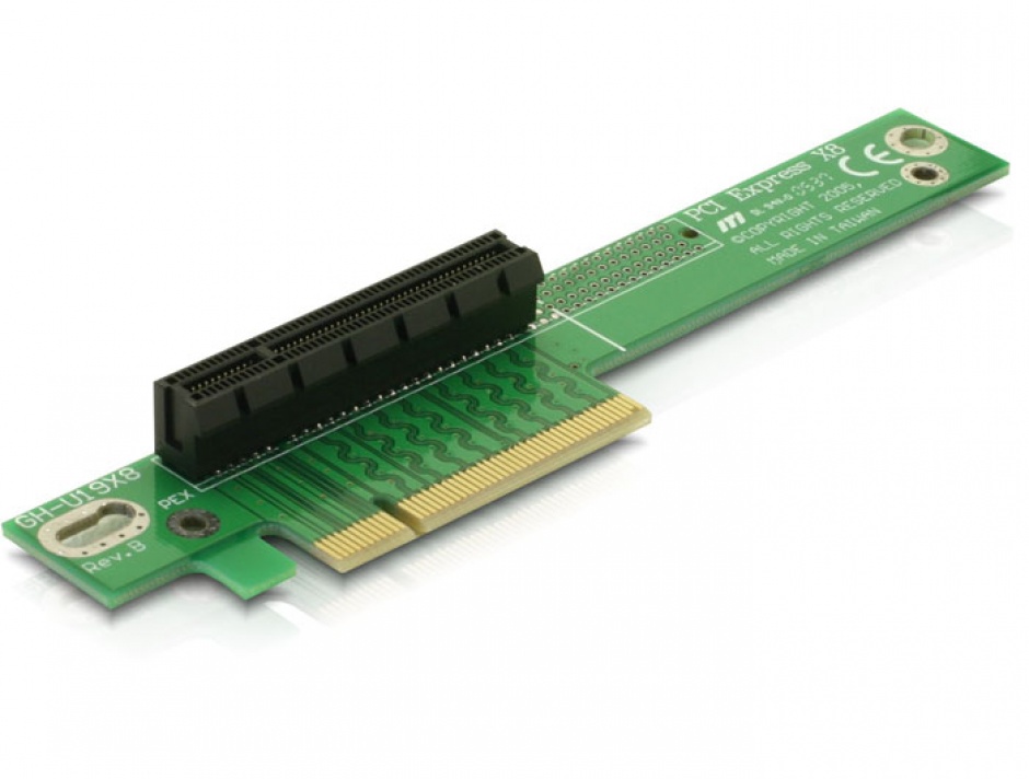 Riser card PCI Express x8 unghi 90 insertie stanga, Delock 89104 conectica.ro