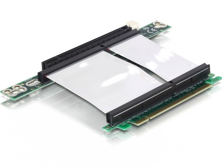 Riser card PCI Express x16 insertie stanga, cablu flexibil, Delock 89130 imagine noua