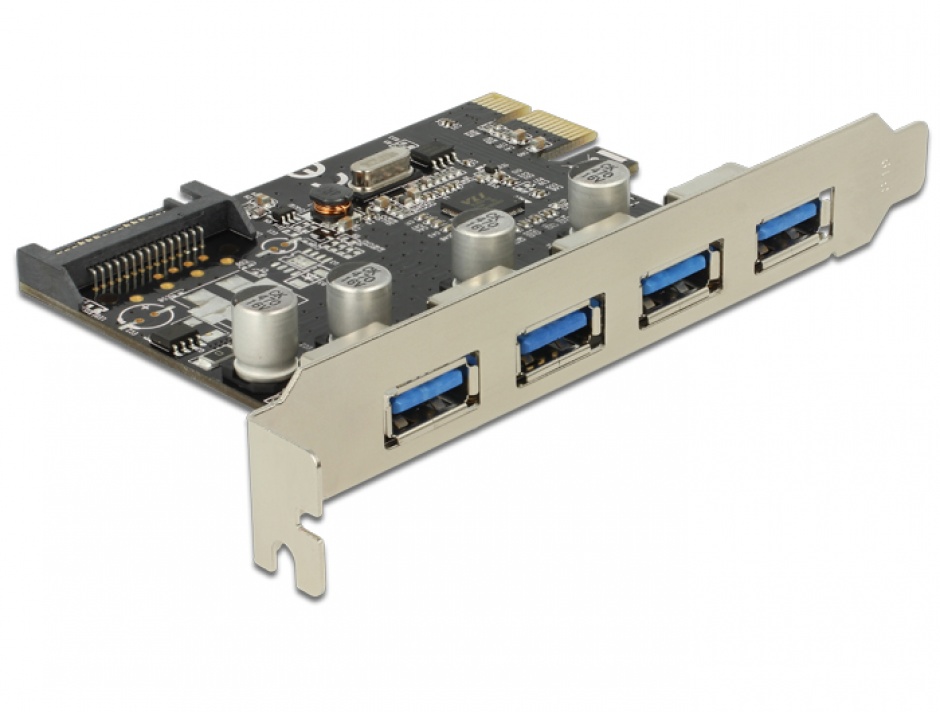 Placa PCI Express cu 4 porturi USB 3.0, Delock 89297 imagine noua
