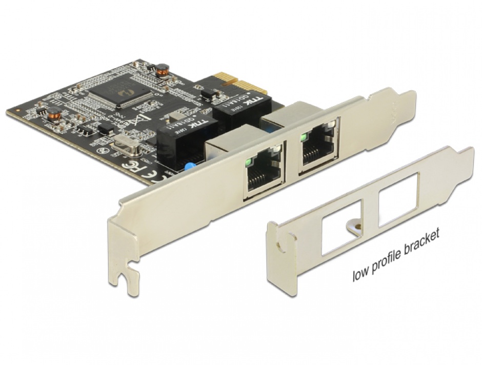 PCI Express cu 2 x Gigabit LAN, Delock 89346 conectica.ro imagine noua tecomm.ro
