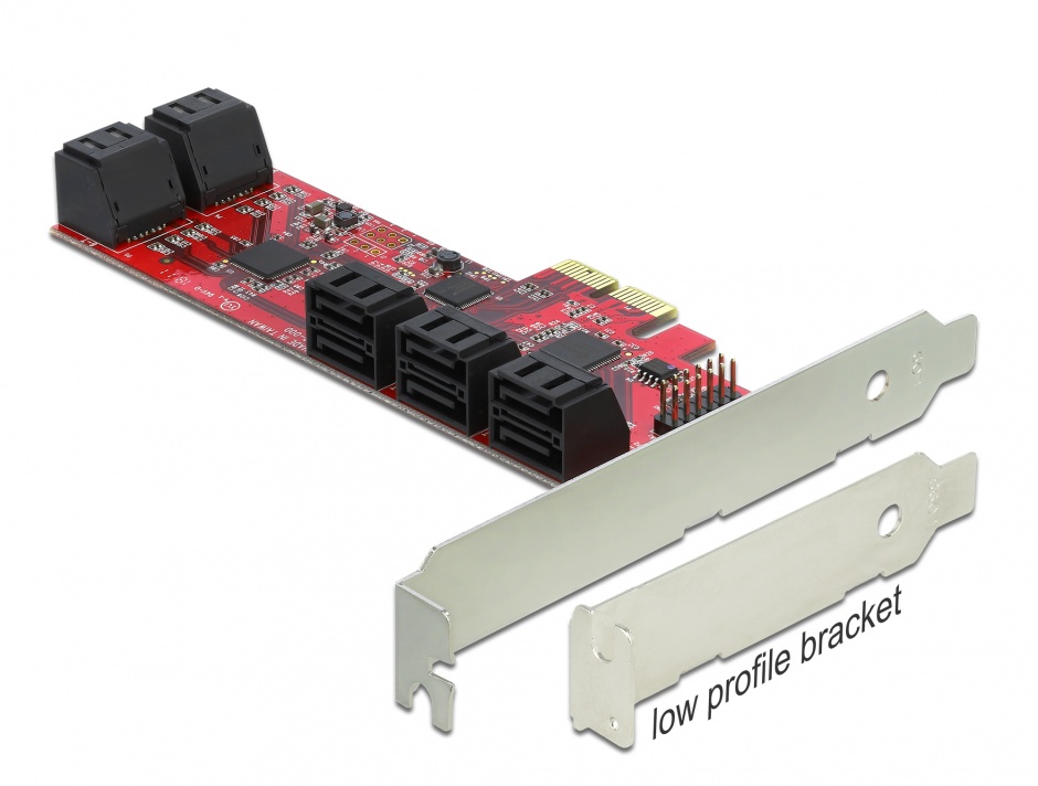PCI Express cu 10 porturi SATA 6 Gb/s interne, Delock 89384 conectica.ro