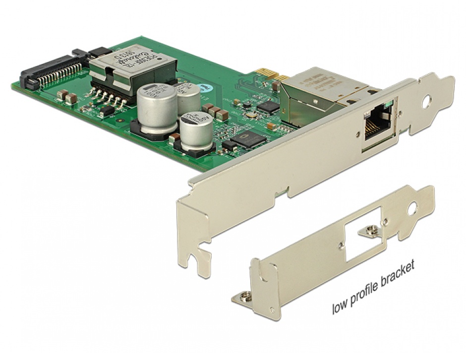 Pci express cu 1 port gigabit lan poe+ rj45, delock 89594