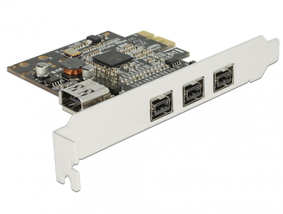 PCI Express cu 3 porturi FireWire B + 1 port FireWire A, Delock 89864 Delock conectica.ro imagine 2022 3foto.ro