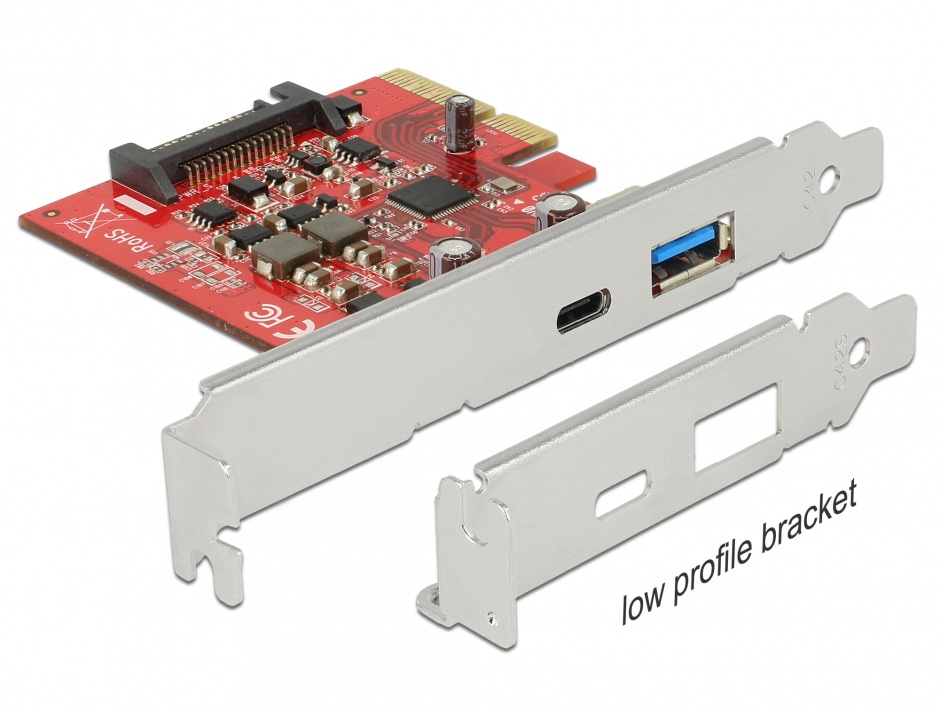 PCI Express la 1 port extern USB-C + 1 x extern USB 3.1-A Gen 2, Delock 89898