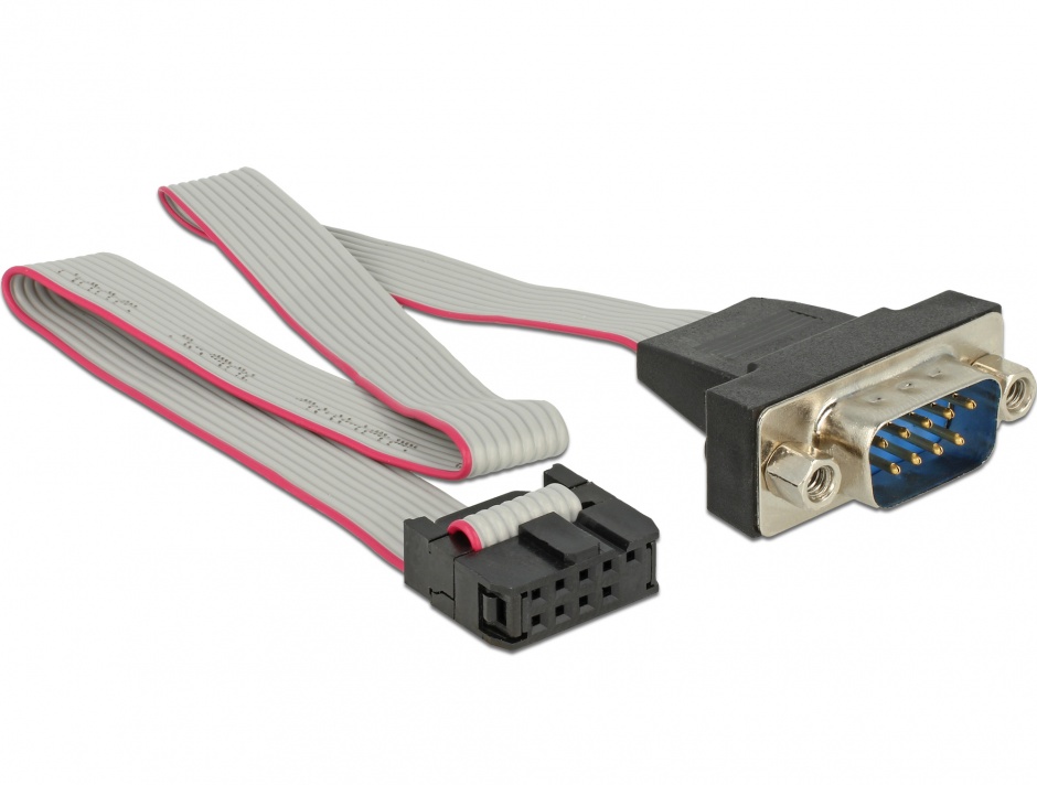 Cablu serial RS-232 pin header la DB9 tata 1:1 0.25m, Delock 89900 conectica.ro