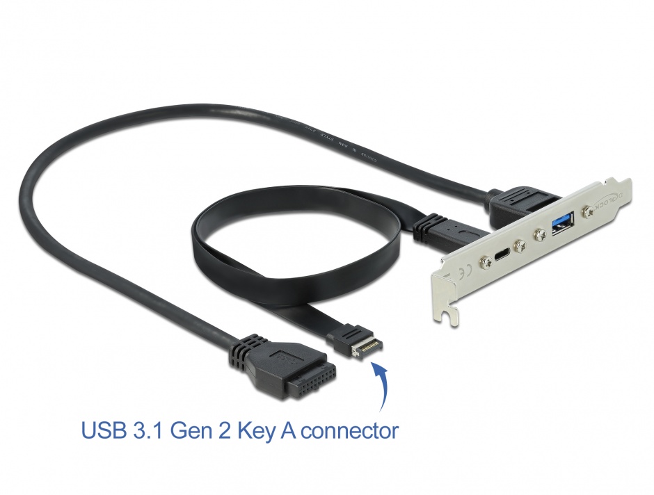 Bracket cu 1 x USB-C 20V/3A si 1 x USB-A 5V/0.9A, Delock 89934 imagine noua
