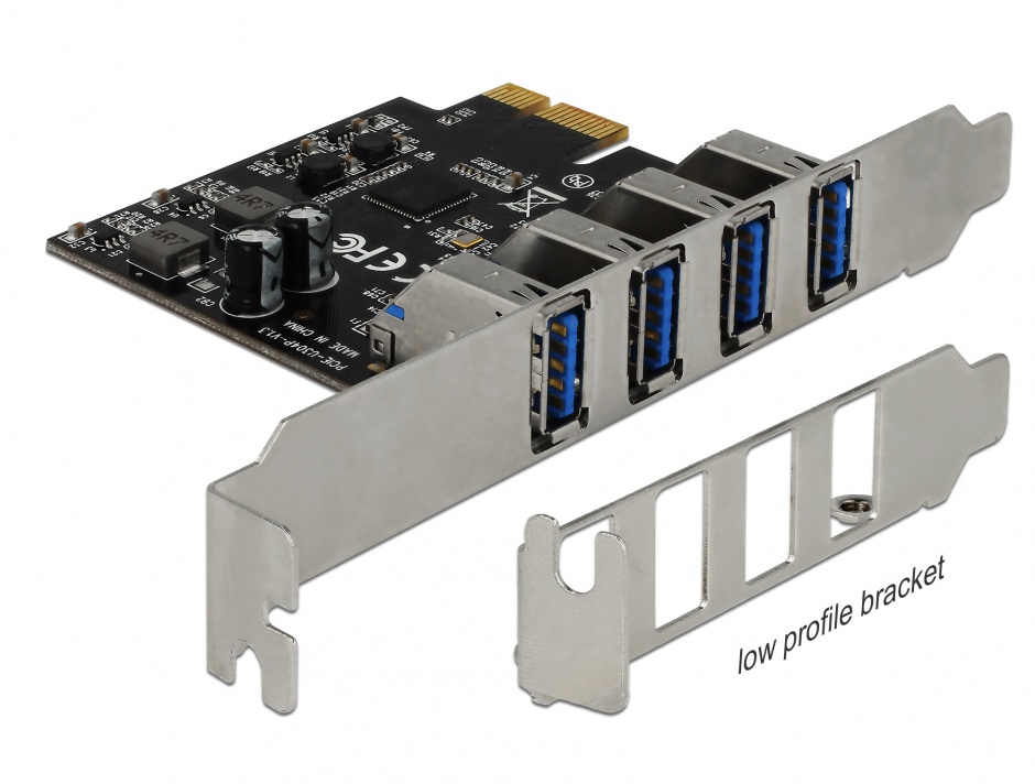 PCI Express cu 4 porturi USB 3.0 (pentru Mac), Delock 90304 conectica.ro