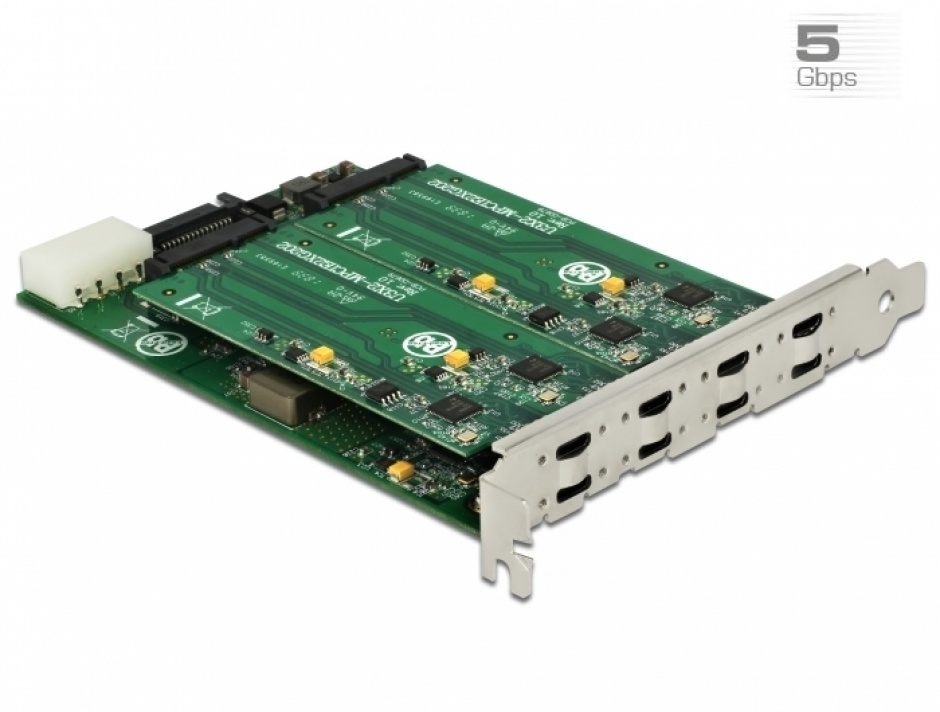 PCI Express la 8 x USB 3.1 Gen 1 tip C, Delock 90308 imagine noua