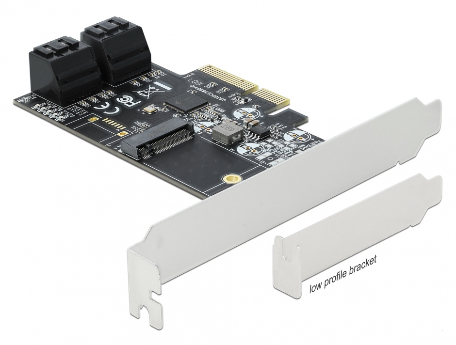PCI Express 4 porturi SATA + 1 x M.2 Key B, Delock 90396 Delock conectica.ro imagine 2022 3foto.ro