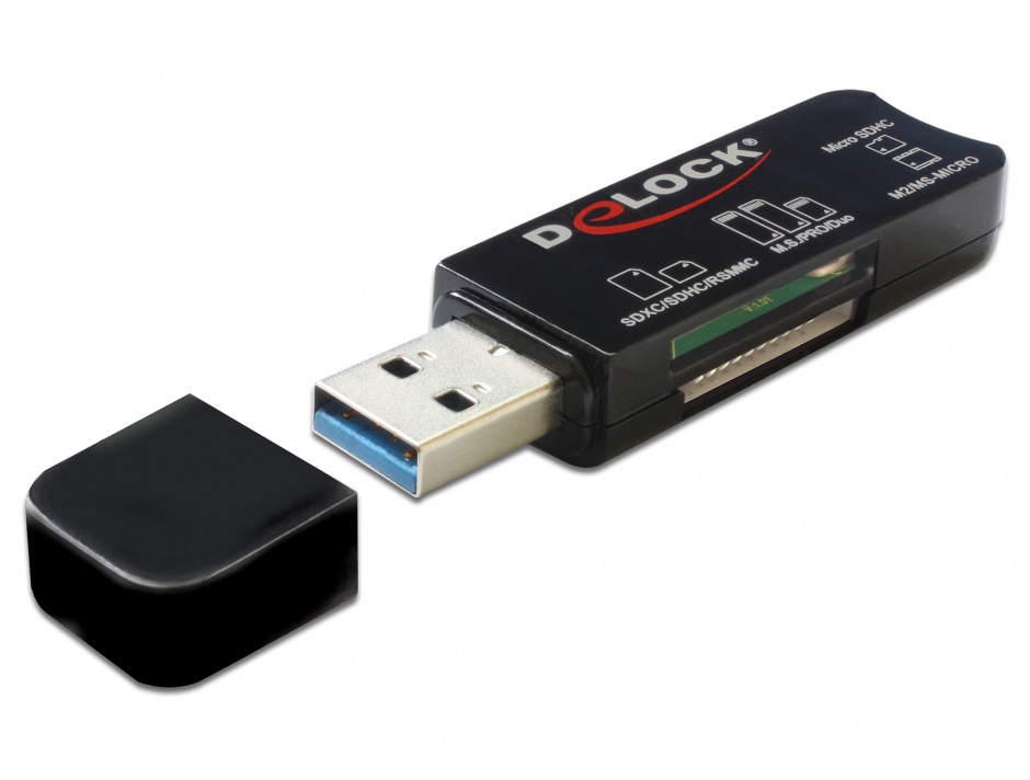 Card reader usb 3.0 cu 3 sloturi 40 in 1, delock 91718