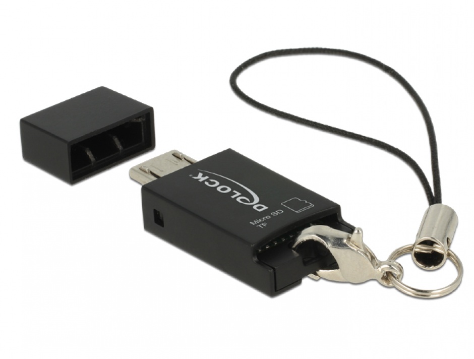 Cititor de carduri micro USB-B OTG la Micro SD, Delock 91738