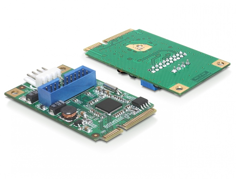 Mini PCIe I/O PCIe 1 x pin header 19 Pini USB 3.0 Full size, Delock 95234 imagine noua