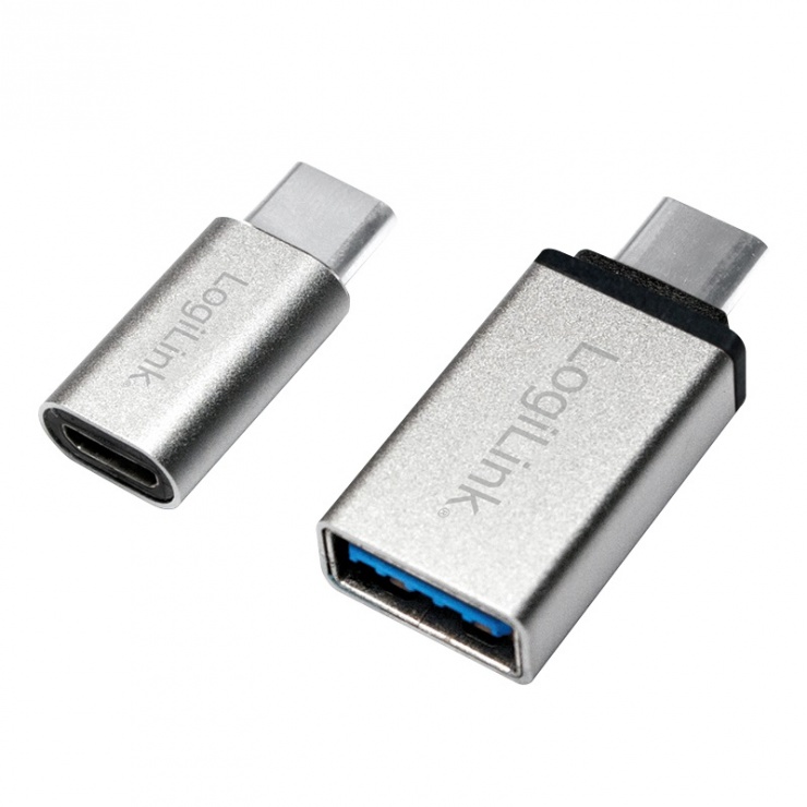 Adaptor USB 3.0-A la USB-C + adaptor micro USB-B la USB-C, Logilink AU0040