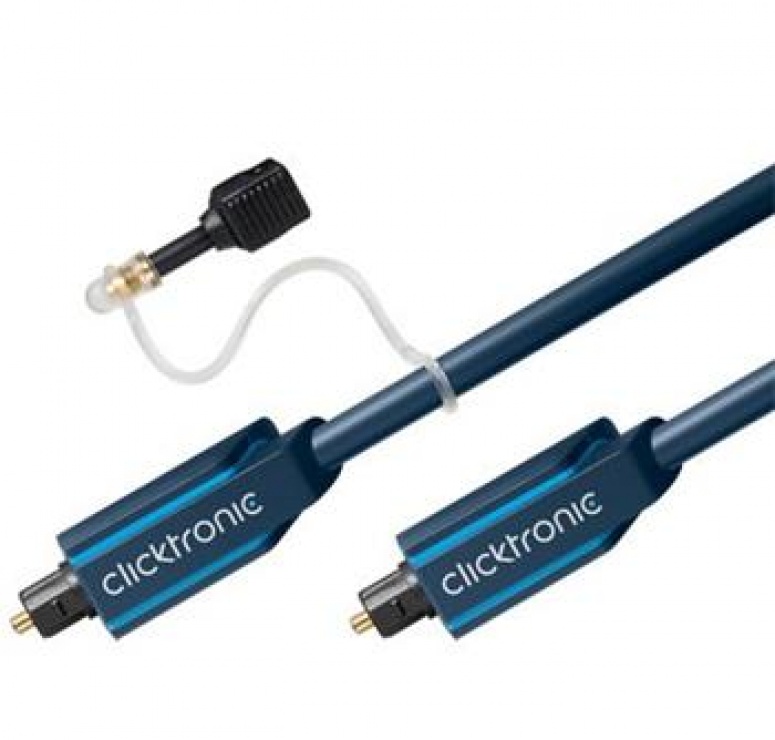 Cablu audio optic digital Toslink cu adaptor mini Toslink 10m, Clicktronic CLICK70372 imagine noua