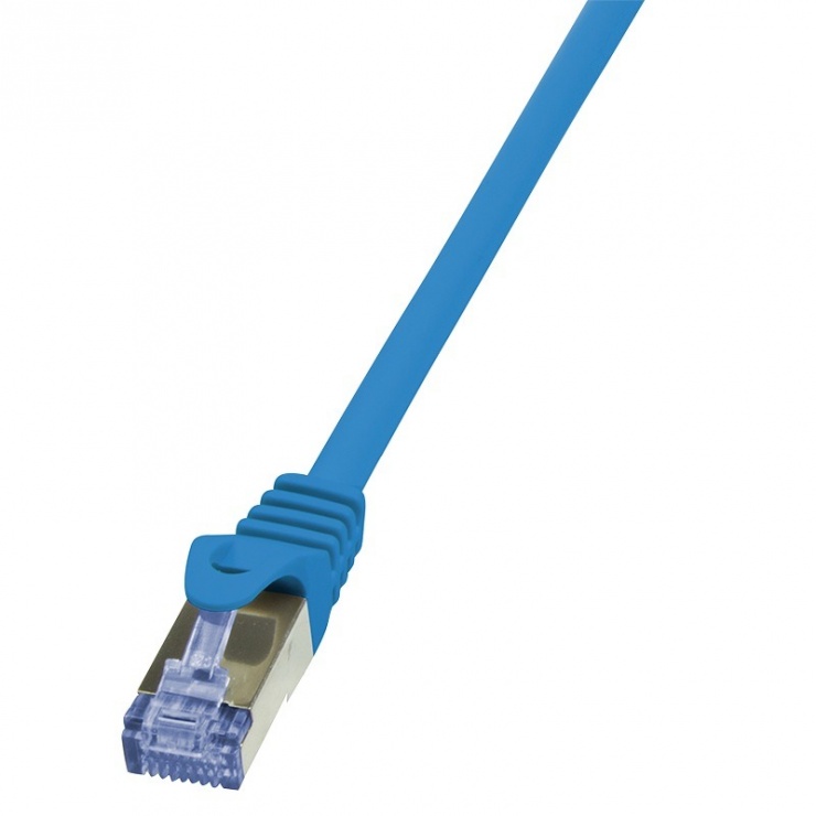 Cablu de retea RJ45 SFTP cat6A LSOH 0.25m Albastru, Logilink CQ3016S conectica.ro