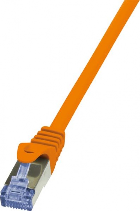 Cablu de retea RJ45 SFTP cat6A LSOH 0.25m orange, Logilink CQ3018S conectica.ro