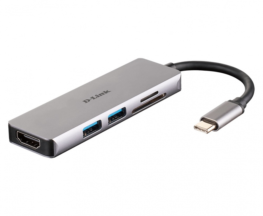 Docking station USB 3.1-C la HDMI 4K@30 Hz, 2 x USB-A, 1 x slot SD, 1 x slot micro SD, D-LINK DUB-M530 conectica.ro