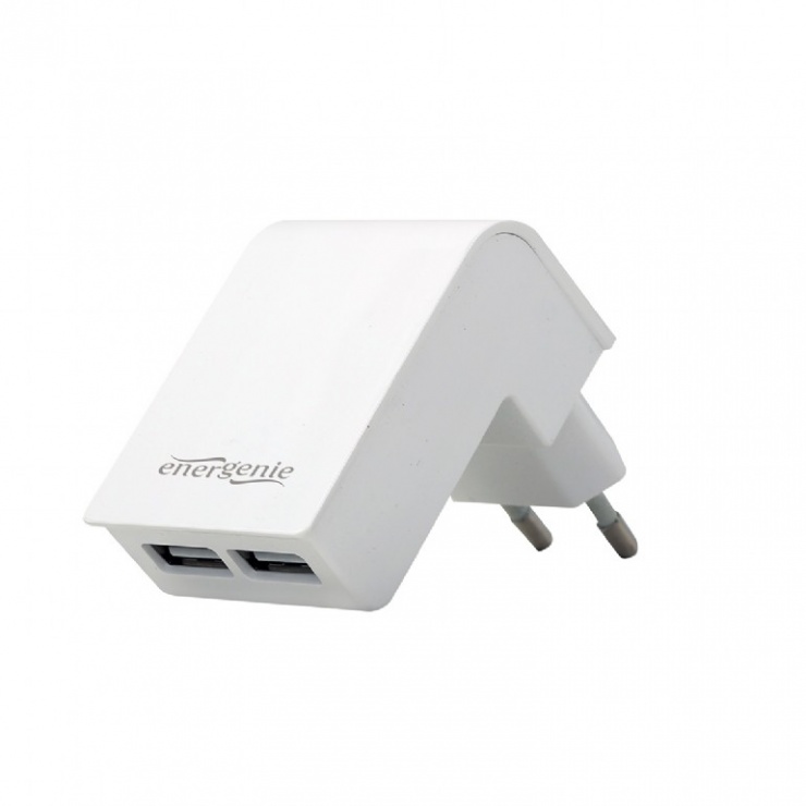 Incarcator priza 2 x usb 2.1a alb, energenie eg-u2c2a-02-w