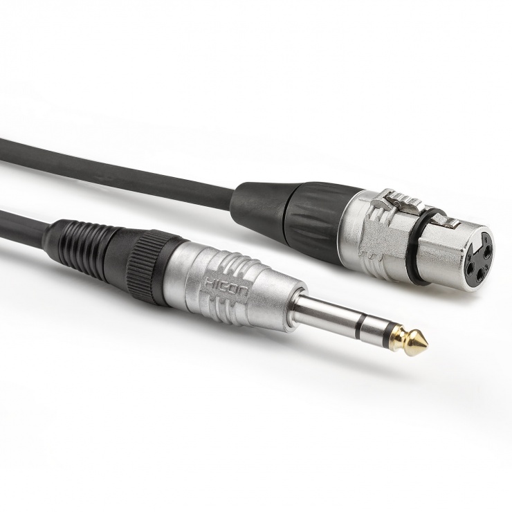 Cablu audio jack stereo 6.35mm la XLR 3 pini T-M 1.5m, HBP-XF6S-0150 conectica.ro